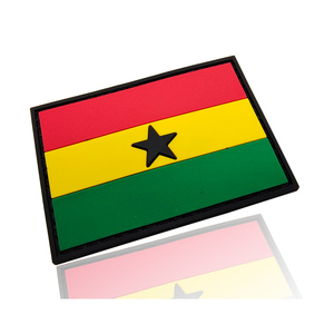 Parche de PVC con la Bandera de Ghana, Insignia Personalizada con Decoración de Encaje, Doble Cara, Termoadhesivo para Gorras - Product Image 2