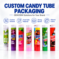 Tube souple laminé personnalisé de qualité alimentaire pour bonbons, conteneur en aluminium et plastique avec bouchon à vis, logo imprimé UV, 12,7-35 mm