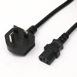 Cordon d'alimentation CA BS 13A IEC C15, extrémité femelle, câble PVC type SJT - Product Image 3