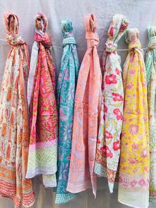 Custom Made 100% Cotton <b>Floral</b> Long <b>Scarves</b> Women Breathable Quick Dry Durable Summer Beachwear Designers Resale Wholesale - Product Image 5