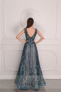 RUOLAI ASA-0144 funkelnden Kristall Perlen A-Linie Ballkleid Ärmellose V-Ausschnitt Rücken lose A-Linie Frauen Abendkleider - Product Image 4