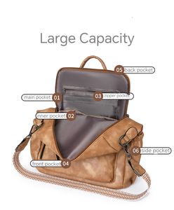 Femmes grande capacité décontracté mode sac à dos sac de messager épaissi PU tissu conception Simple vente directe d'usine pour l'épicerie - Product Image 6