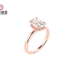 แหวนหมั้นเพชรแล็บโกรว์ทองคำแท้ 14K 18K หรูหราสำหรับผู้หญิง ได้รับการรับรองจาก IGI เพชรแล็บโกรว์ 2 กะรัต VVS เครื่องประดับเพชร - Product Image 4