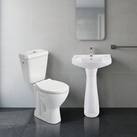 Ensemble Complet de 5 Pièces de Sanitaires de Salle de Bain en Céramique à Prix Économique avec Toilette et Lavabo sur Pied, Fournisseur Indien