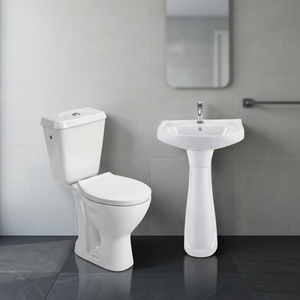 Cheap Price Economic Ceramic Sanitary Ware Bathroom 5 Pcs Complete Set With Toilet and Pedestal Basin From Indian Supplier - Product Image 6