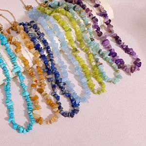 Nouveau Bracelet et Collier Minimaliste <span class=keywords><strong>Chic</strong></span> en Acier Inoxydable Plaqué Or, Bijoux Irréguliers Colorés Effet Écrasé pour Hommes et Femmes - Vente Flash Dina - Product Image 5