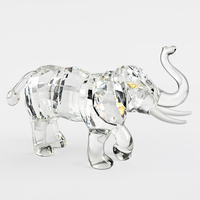 Trophée éléphant portable de grande taille en verre et cristal brillant, style pyramide, avec gravure en relief pour souvenir et utilisation sur bureau