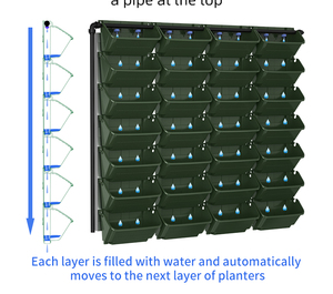 Maceta de Jardín Grande de Plástico Ecológica, Maceta Colgante de Pared para Exteriores, Maceta Vertical Apilable para Interiores, Serie GARDEN - Product Image 3