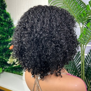 Good Quality Hot Selling Factory Price Double Drawn Virgin Fringe Pissy Curly <b>Wig</b> Human Hair <b>Wig</b> - Product Image 5