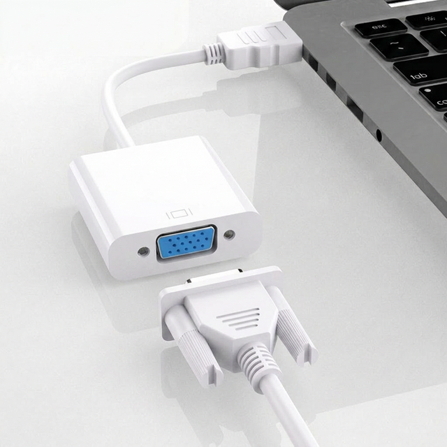 1080P HD for to VGA Converter ABS Material OEM Private Mold for PC Laptop Desktop Projector Ready Ship