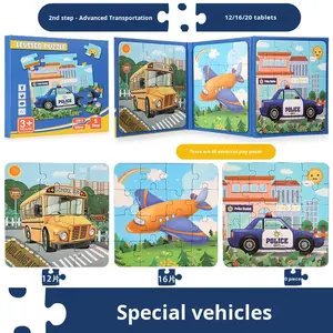 <span class=keywords><strong>Livre</strong></span> de puzzle magnétique en papier écologique avec coins carrés pour enfants, bébés et enfants de maternelle, garçons et filles, jouets éducatifs - Product Image 6