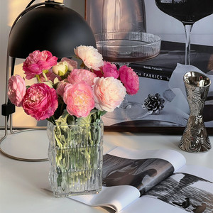 <b>Artificial</b> <b>Peony</b> Flower Flocking Silk Home Decor High End Ornament - Product Image 2