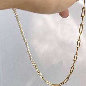 Collar de Perlas de Agua Dulce Naturales de Moda para Mujer, Diseño de Clavícula con Cadena de Temperamento Frío, Gargantilla Fina - Product Image 2