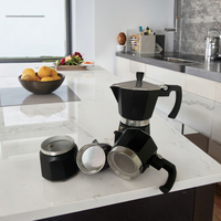 Cafetière Moka carrée en aluminium de style italien classique, isolation thermique 0-6 heures, style européen, couleur personnalisable