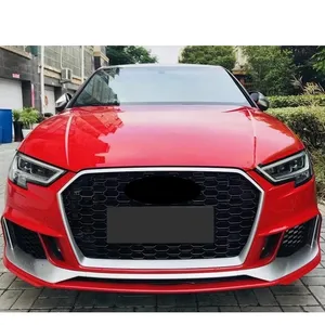 Car Front Bumper <b>Grille</b> <b>For</b> A3 8V 2016-2019 Upgrade RS3 Style Honeycomb Racing Hood <b>Mesh</b> Grid BodyKits Auto Parts - Product Image 3