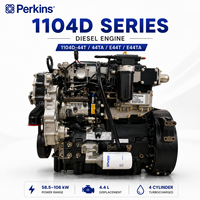 Moteur diesel complet Perkinns série 1104D, 4,4 L, 78-142 CV, 58,5-106 kW, 2200 tr/min, turbocompressé, refroidi par liquide, moteur industriel