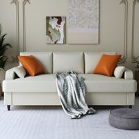 Sofá Moderno de 3 Plazas con Reposabrazos de Asiento Profundo, Cama Extensible para Villa, Montaje sin Herramientas, Muebles Cómodos para Sala de Estar
