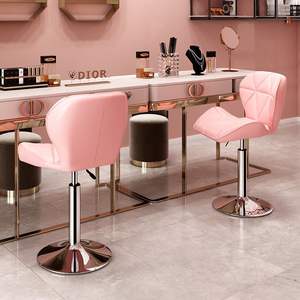 Tabouret de bar en métal, tabouret haut, <span class=keywords><strong>chaise</strong></span> de bar moderne simple, <span class=keywords><strong>chaise</strong></span> de bar à domicile, <span class=keywords><strong>chaise</strong></span> de caisse pivotante avec dossier, <span class=keywords><strong>chaise</strong></span> de comptoir - Product Image 3