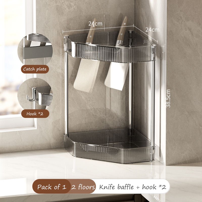 Noir 2 étages + déflecteur de couteau + crochet * 2