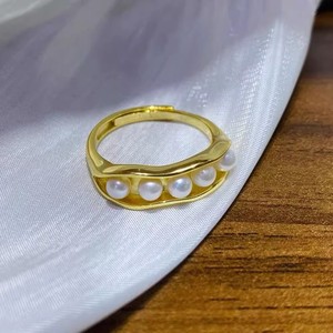 Accesorios de Perlas DIY, Anillo de Plata S925, Base Vacía para Cuentas Redondas de 6-7mm con Garra, Fornituras para Joyería - Product Image 1