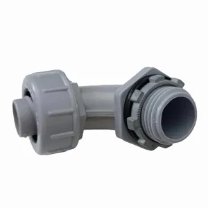 Conector hermético a líquidos no metálico de 1/2 pulgadas Accesorios de tubería de PVC de 90 grados Accesorios de conducto gris