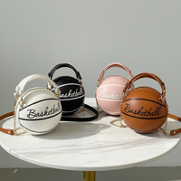 Nouveau style PU Mini chaîne sac de basket-ball forme épaule et sac à bandoulière personnalité lettre sac à main pour dames
