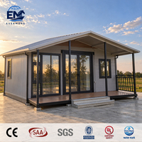 Rumah Prefabrikasi 20Ft 40Ft untuk Hunian Pertanian Panel Sandwich CE UL SAA Bebas Asbes Rumah Modular Galvanis MOQ 1 Set