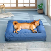 Lit pour chien de grande taille, rectangulaire moderne, avec housse amovible, entièrement orthopédique, soutien enveloppant, imperméable, utilisable toute l'année, anti-salissures, OEM personnalisé