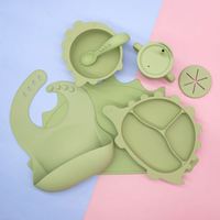 Ensembles cadeaux pour nouveau-nés Vaisselle pour bébé en gros Assiettes pour bébé sans BPA Ensembles Alimentation en silicone