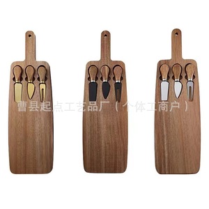 Tabla de Quesos de Madera de Acacia con Cuchillos, Paleta de Madera Sólida para Servir Queso - Product Image 2