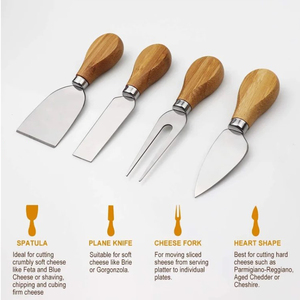 Planche à <span class=keywords><strong>fromage</strong></span> en <span class=keywords><strong>bambou</strong></span> naturel avec un ensemble de 4 couteaux, grande planche à charcuterie en bois, <span class=keywords><strong>plateau</strong></span> de service pour fête, coffret cadeau - Product Image 3