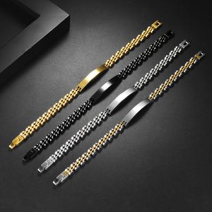 Bracelet Hip Hop en acier inoxydable 304 pour homme, tendance, plaqué or 18 carats, bracelet de couple, bracelets et joncs tendance - Product Image 6