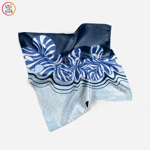 satin scarf for hair at night Suppliers-Custom Made Print Mulberry Silk Scarf with logo tag - spring summer 2020