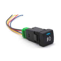 Interrupteur à bouton poussoir 12V avec LED bleue, feux antibrouillard, barre lumineuse LED, interrupteur à bouton poussoir pour Toyota Camry Corolla (22,8 x 22,5 mm)