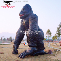 Modèle de Kingkong de gorille animatronique d'intérieur pour les parcs de trampoline d'aventure Simulation de parc à thème en métal en fibre de verre pour les maisons de jeu