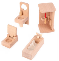 Maison de jeu miniature en bois, ensemble de meubles miniatures de simulation, modèle de maison de poupée en bois, meubles