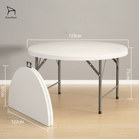 Table ronde pliable légère en plastique pour la décoration de fêtes et de mariages