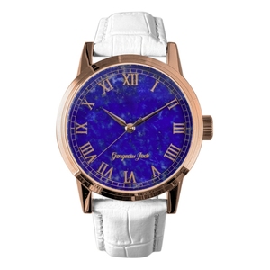 นาฬิกาข้อมือผู้ชายหรูหราแบบอัตโนมัติ OEM ODM รับทำโลโก้ หน้าปัดสีม่วง กันน้ำ 50 เมตร หน้าปัดประดับด้วยลาพิส ลาซูลี สายหนังแท้ - Product Image 1