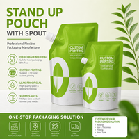 Emballage plastique personnalisé à faible MOQ, écologique, pour jus et lait, avec bec verseur, 100 ml, 200 ml, vente en gros