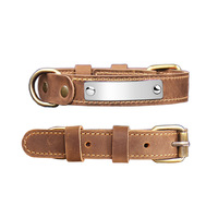 Vintage Echtleder Verstellbares Hundehalsband und Leine Set Personalisiert Maßgefertigt für Kleine Mittlere Große Hunde Haustier Großhandel
