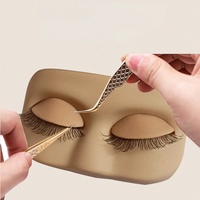 Nouveauté, petite tête carrée amovible en silicone pour l'entraînement à l'extension des cils, tête de mannequin avec visage plat