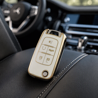 Casing Kunci Mobil TPU Flip Fob untuk Chevrolet Cruze Camaro Buick Regal 5 Tombol, Aksesoris Pelindung Kunci
