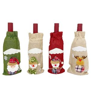 ถุงคลุมขวดไวน์แบบไม่ทอใหม่ ขนาด 14x30 ซม. ดีไซน์สร้างสรรค์ทันสมัย ตกแต่งโต๊ะคริสต์มาส ลายซานต้าและตุ๊กตาหิมะ - Product Image 4