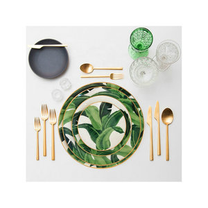 Wholesale Kitchen Utensils Bone China Leaves Plate Ceramic Dinnerware Plates Porcelain <b>Dinner</b> <b>Set</b> - Product Image 2