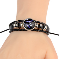 Bracelet en cuir punk rock fait main de haute qualité en gros avec breloques pour femmes et hommes Bijoux