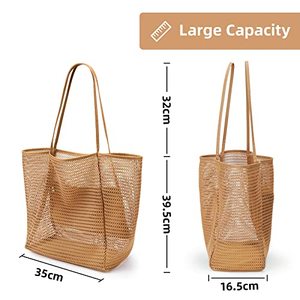 Vente en gros <span class=keywords><strong>Sac</strong></span> fourre-tout en paille de <span class=keywords><strong>plage</strong></span> en nylon respirant de grande capacité <span class=keywords><strong>pour</strong></span> l'extérieur personnalisé - Product Image 4