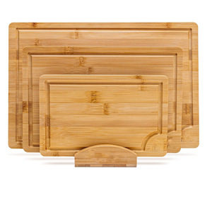 Bamboo Cutting Board <b>Set</b> 3 Pcs Rectangle Thickened Multifunction Kitchen Chopping Block For Fruit Bread - Product Image 1