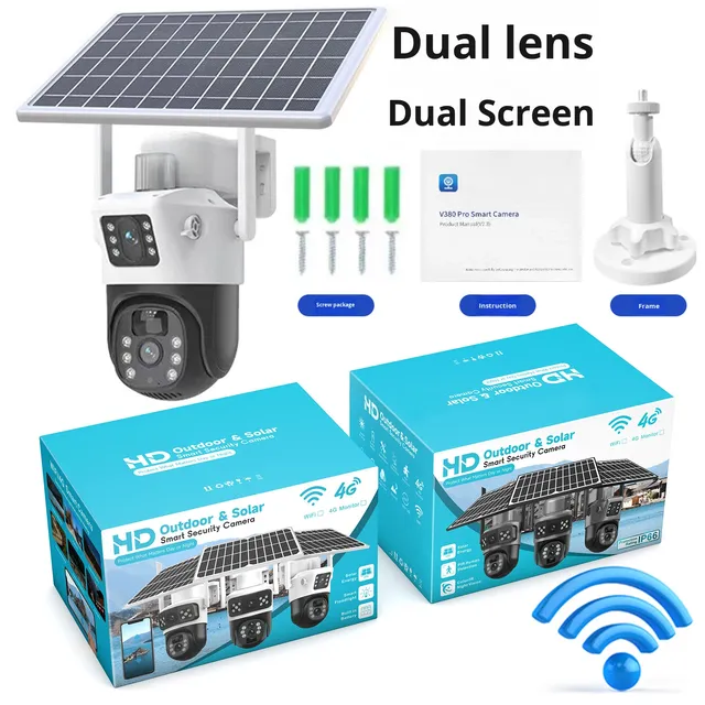 360 Degree Remote Control Via Mobile Phone 10X Zoom 1080p HD Night Vision CMOS Solar Monitor Outdoor Camera with MicroSD Battery