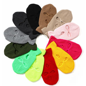 Gorro de Invierno de Punto Acrílico 100% Personalizado al por Mayor, Unisex, con Diseño de Camuflaje a Cuadros, Balaclava de Esquí con <span class=keywords><strong>3</strong></span> Orificios - Product Image 1