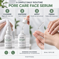 Sérum Soin des Pores Nez & Visage Niacinamide Acide Hyaluronique Hydratant Apaisant Affinant les Pores Léger 30ml OEM ODM Vente en Gros